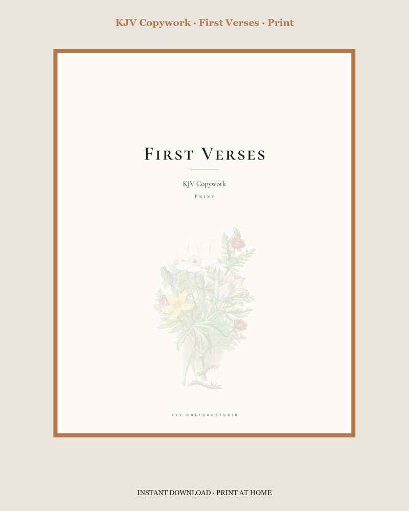 First Verses — Copywork · print hand · 35 pages