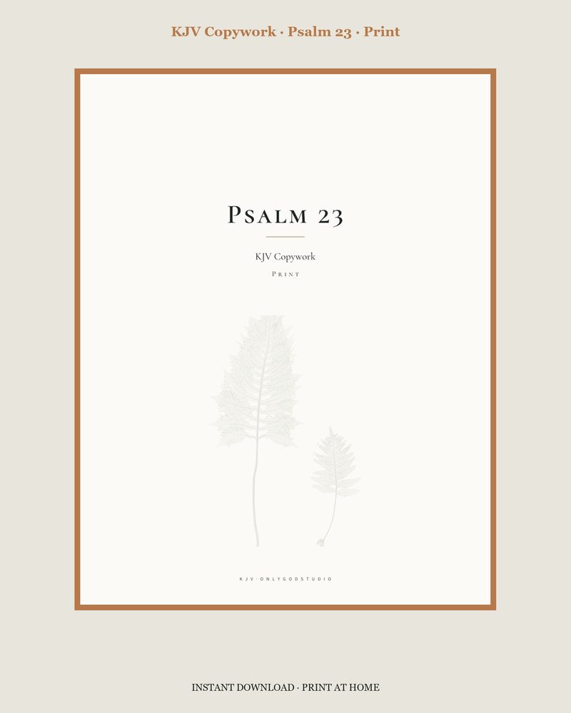 Psalm 23 — Copywork · print hand · 11 pages