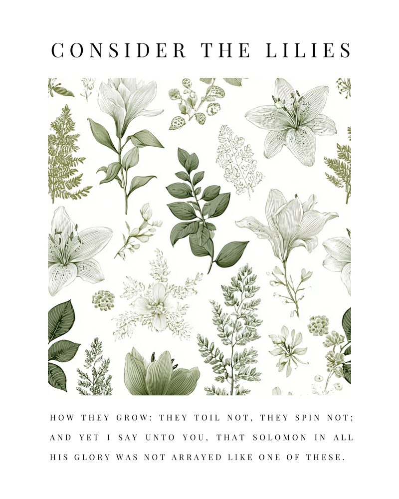 Luke 12:27 KJV fern wall art — the printable sheet as printed