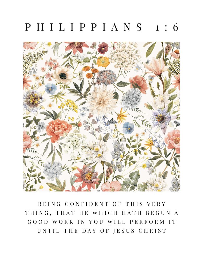 Philippians 1:6 KJV wildflower wall art — the printable sheet as printed