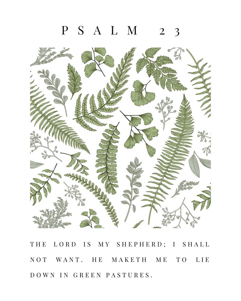 Psalm 23 KJV fern wall art — the bare sheet
